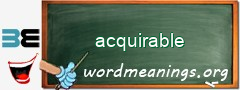 WordMeaning blackboard for acquirable